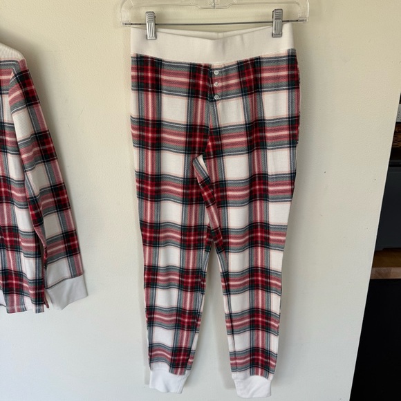 Stars above plaid thermal long John pajama set size XS - Picture 5 of 8